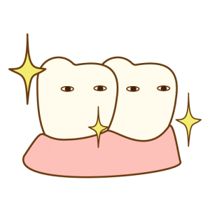 ピカピカな歯。綺麗に保たれた虫歯のない歯のイメージ